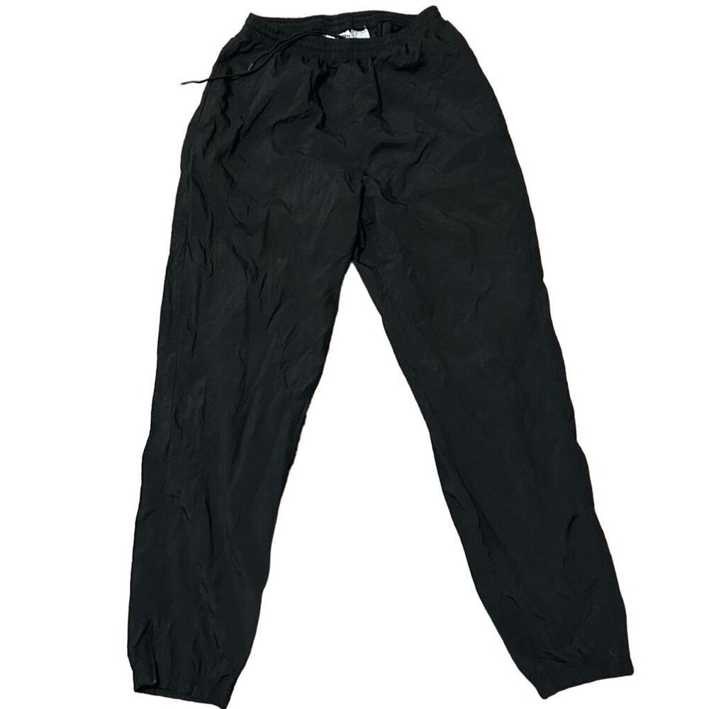 Vintage 90s Baggy Black Reebok Track Pant Swish Pant Jogger Mens Medium